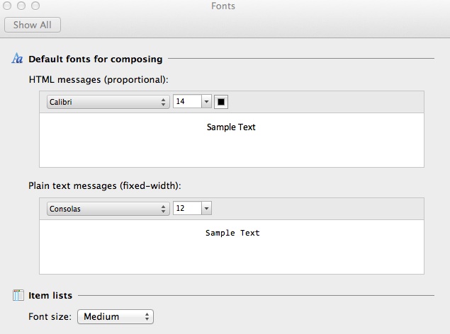change default font in outlook for mac